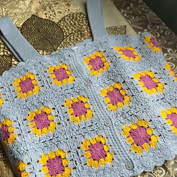 Knitted Colorfull “Tank Top” With Buttons - Picture 1 of 5